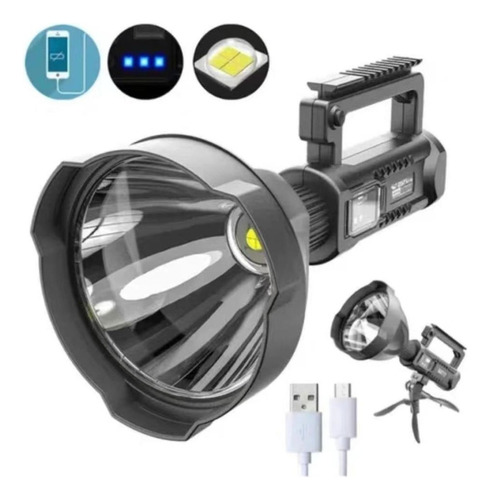 Linterna Foco Led Largo Alcance 1000 Metros Con Tripode Usb