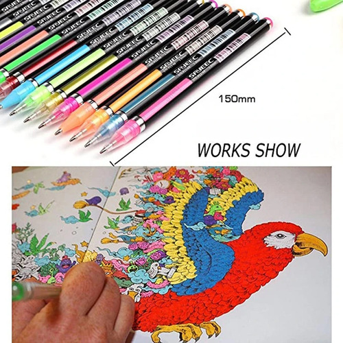 Kit 48 Caneta Cores Glitter Canetinha Escola