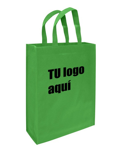 100 Bolsas Ecológicas Tnt Estampadas Con Logo (30x38x8.5cm)