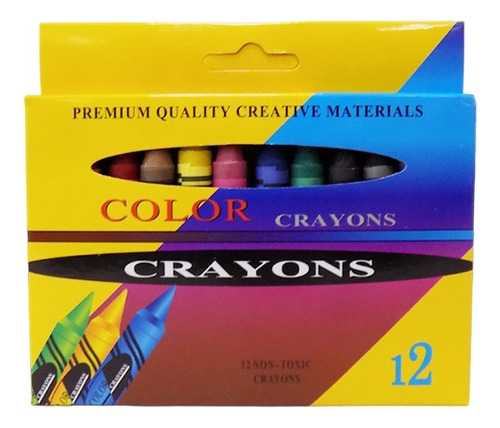12 Crayolas Gruesas De Colores