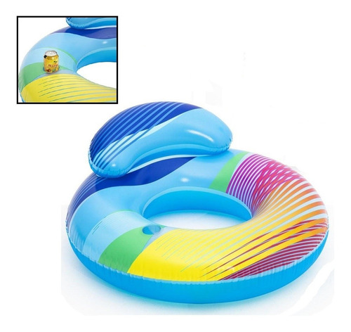 Flotador Inflable Neon Luz Led Con Espaldar Para Piscina Mar