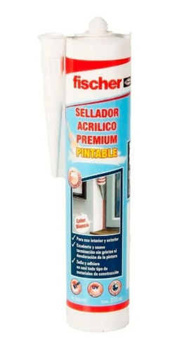 Imagen 1 de 5 de Sellador Acrílico Premium Pintable 310ml Fischer Intemperie