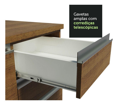 Gabinete Bajo Cocina Madesa Glamy 150cm Sin Encimera Color Marrón 11