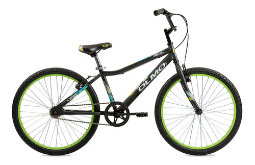 Mountain bike infantil Olmo Infantiles Mint  2020 R24 frenos v-brakes color negro mate/celeste/verde  