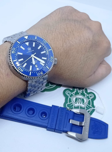 Steeldive Ocean Mergulho 1000m 2 Pulseiras Automatico Nh35