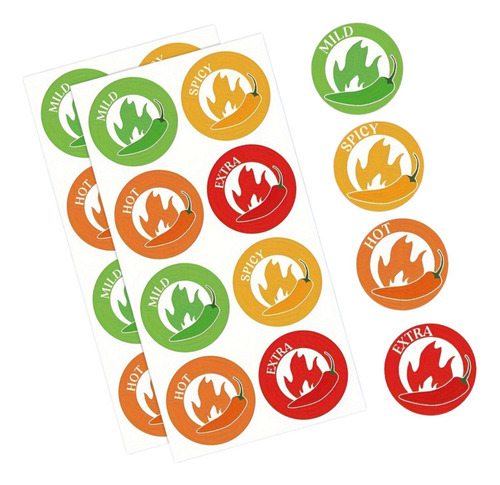 80pcs Adesivos Apimentados Com Rótulos De Comida Picante