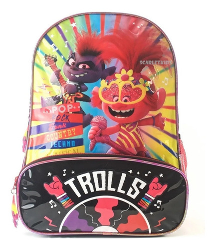 Imagen 1 de 6 de Mochila Espalda Trolls 16 Pulgadas Primaria Poppy