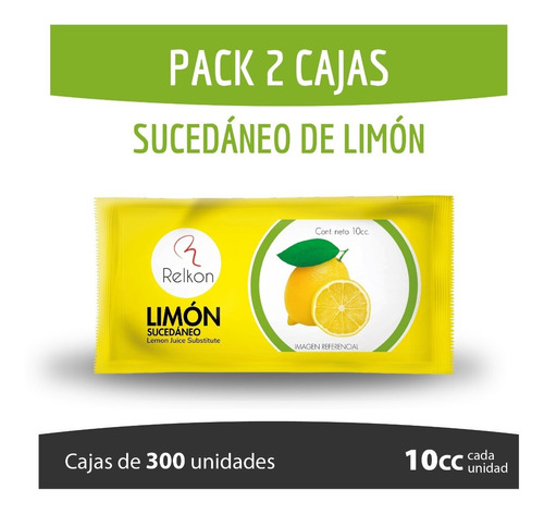 Sucedáneo De Limón En Sachet, 2 Cajas De 300 Unidades