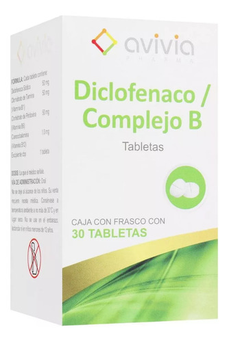 Diclofenaco Con Complejo B 30 Tabletas 50mg