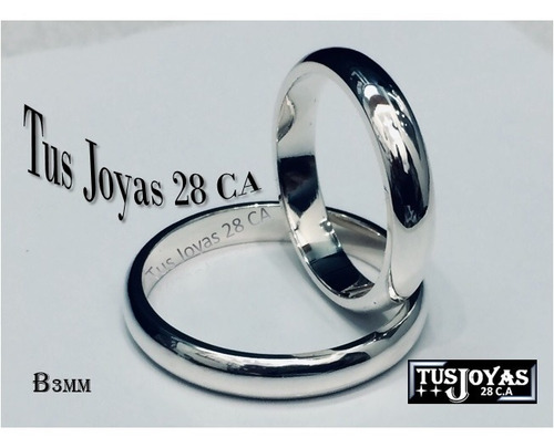 Anillos De Matrimonio Plata 925 Aros De Boda Plata 925 3mm