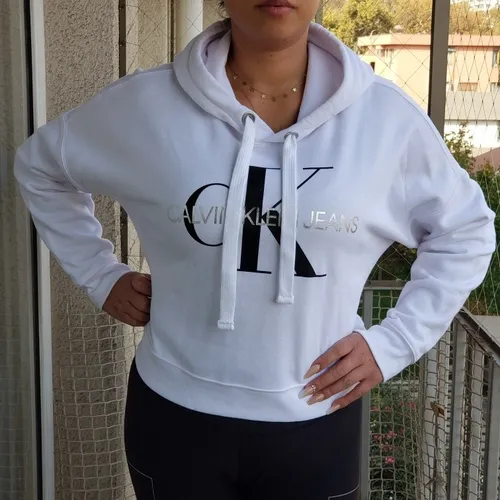 Poleron Calvin Klein Original Mujer Blanco Cuotas sin inter s