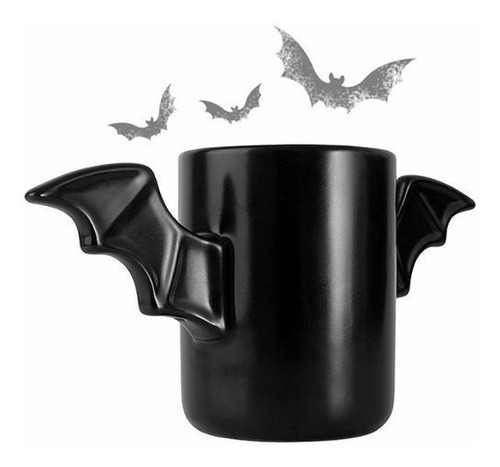 Taza De Ceramica Con Alas De Murcielago Batman H1207 Color Negro Color Secundario Negro