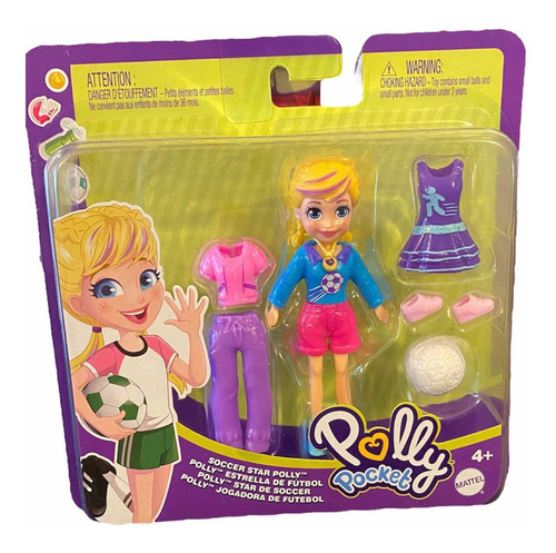 Polly Pocket Estrella De Fútbol Con Accesorios