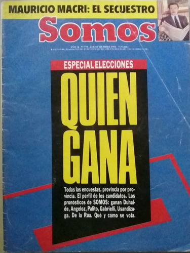 Revista Somos Set/1991 N° 779 Secuestro Macri