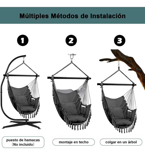 Portatil Sillon Columpio Para Jardin Colgante Al Aire Libre
