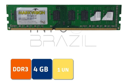 Memória Markvision Ddr3 4gb P/ Computador E Desktop Usado