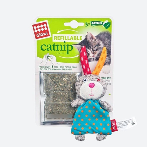 Juguete De Conejo Para Rellenar Con Catnip Gigwi  Mundo Gato