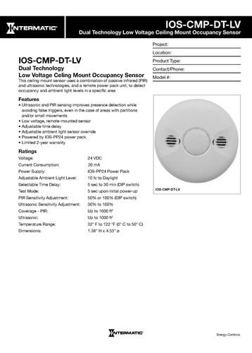 Intermatic Inc Interruptor Tecnologia Dual, Ios-cmp-dt-lv