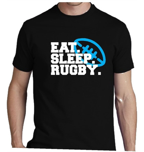 Remera Eat Sleep Rugby Deportes Futbol Americano Deportes