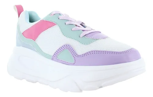 entrega pantalla Seducir Pink Latte Tenis Urbano Blanco Con Colores Pastel Para Mujer