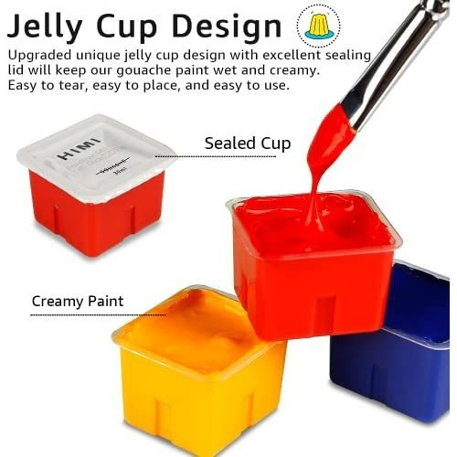 Set De Pinturas Himi Gouache 24 Colores Con Pinceles