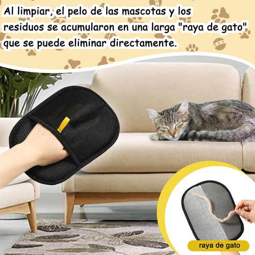 2 Guante Removedor Cepillo Quita Pelo Mascotas P/ Gato Perro