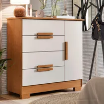 Comprar Cômoda Para Quarto Bréscia Sapateira Multiuso Com 4 Gavetas E 1 Porta Cor Off Canela