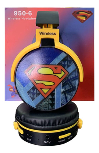 Audifonos Para Niños De Super Heroes Inalámbricos, Microsd.