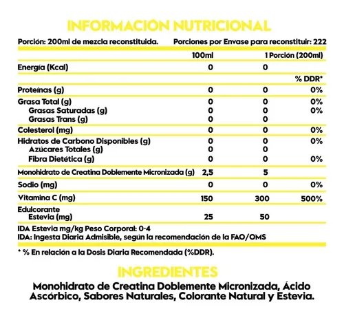 Creatine Doblemente Micronizada Mango Maracuya - 1.2kg