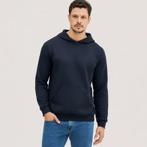 Blusa Moletom Canguru Masculina Com Capuz Casual Slim
