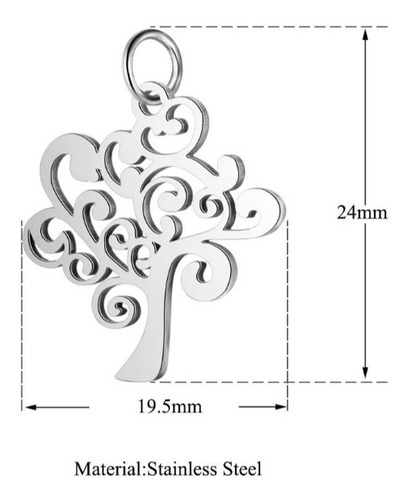Imagen 1 de 2 de Colgante Arbol Acero (pack X 5) ... Milenoil