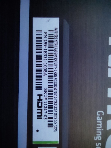 Imagen 2 de 2 de Targeta De Video Amd Sapphire Nitro Radeon R9 Fury 4gb Hbm
