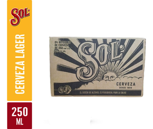 Cerveza Sol Caja 24unx250ml - mL a $11