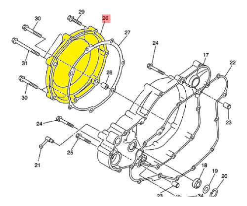 Tapa De Embrague Wr 450 Original Yamaha Panella Motos 