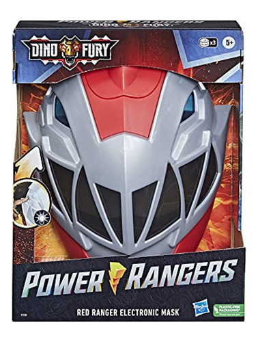 Antifaz De Hombre Power Rangers Dino Fury Red Ranger Electro