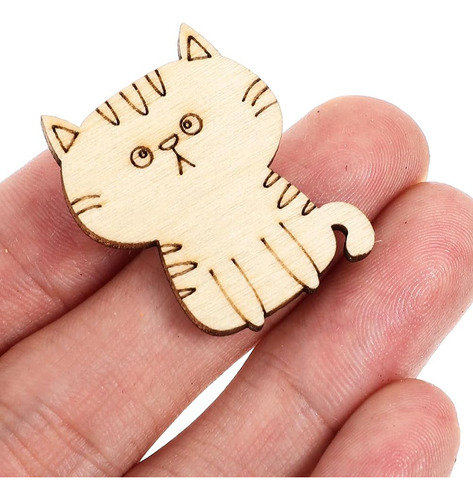 50 Piezas De Discos De Madera Sin Terminar Gatos, Reban...