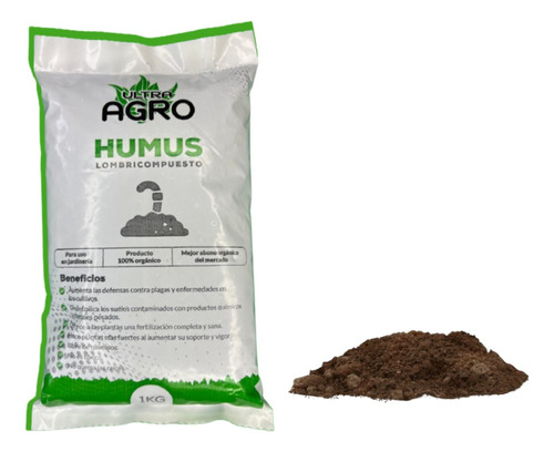 Fertilizante Organico Solido 1 Kg Humus Lombricompuesto