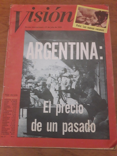 Revista Visión 1959 Polio Perón Argentina Frondizi Aramburu 