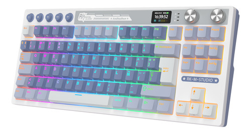 Teclado Mecánico Inalámbrico Rkm87 Azul 80% Tkl Español