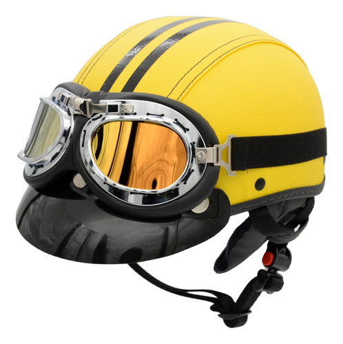 Capacete Coquinho Br 101 Amarelo Com Pala Retro Amarelo Pp