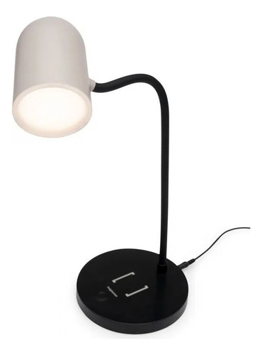 Luminária De Mesa Office Com Carregador Sem Fio Imaginarium Cor Da Cúpula Branco Cor Da Estrutura Preto