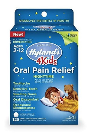 Hyland De 4 Niños Nocturnas Oral Pain Relief Tablets, Alivio