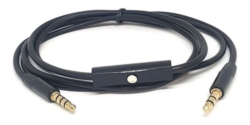 Imagen 2 de 4 de Cable Auxiliar 3,5mm Con Microfono 1mtr - Negro