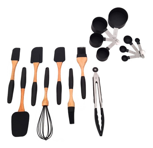 Set 10 Utensilios Reposteria Cocina Punta Silicona Pinza