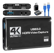 Comprar Capturadora Video y Audio. Capturadora HDMI 4K Loop-out 1080P 60FPS\u002F2K 30FPS. USB 3.0 de Alta Velocidad. Capturadora Switch\u002FPS5\u002Fcámara\u002FPC\u002FOBS. De hdmi a USB 3.0