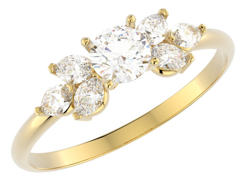 Anillo Solitario Compromiso Florentina Oro 10k Dorado 6 1/2