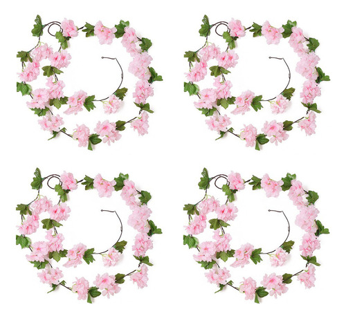 4pcs Flores Artificial De Cerezo Decorativas Para Boda Hogar