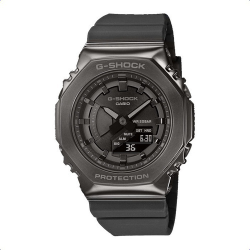 Reloj Casio G-shock Gm-s2100b-8a Antigolpe Sumergible Acero Color De La Malla Gris Oscuro Color Del Bisel Peltre Color Del Fondo Negro