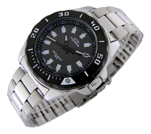 Reloj Montreal Hombre Ml1238 Malla Acero Inox Aro Giratorio