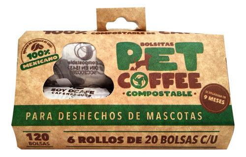 Bolsas Compostable Popo Perro Pet City® | 6/rollos120/bolsas